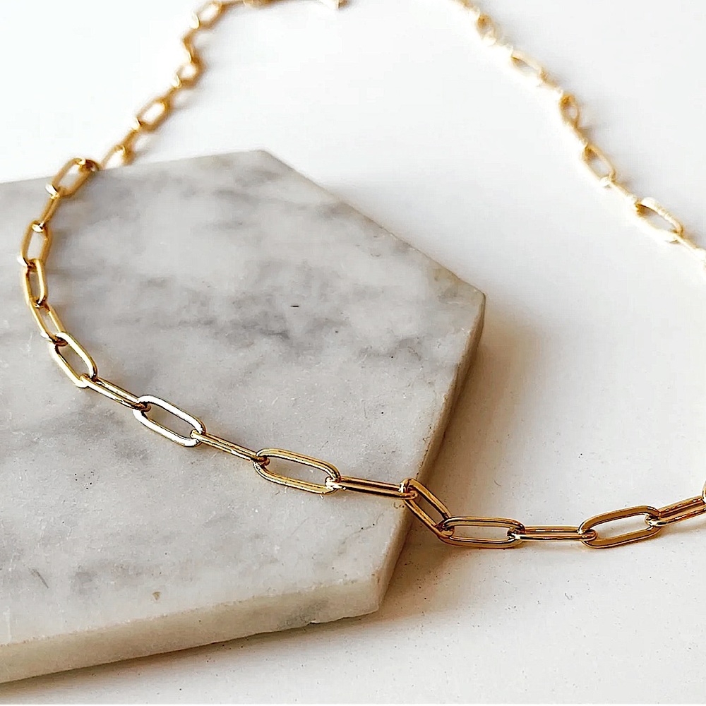n e w | 14k gold paperclip chain necklace ✨